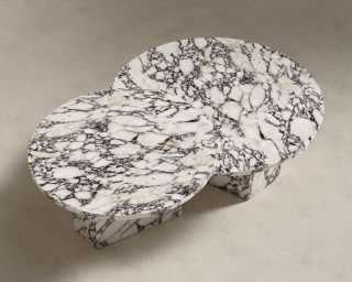 Romlulus Coffee Table - High-Low - Viola Marble Romlulus Coffee Table - High-Low - Viola Marble