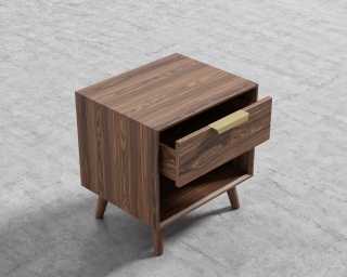 Asher Single Drawer NightStand-Walnut Asher Single Drawer NightStand-Walnut