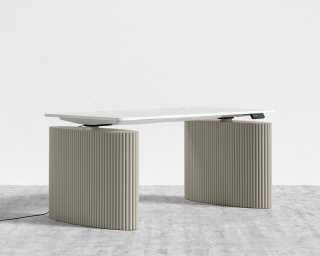Athena Standing Desk - Alabaster Matte Lacquer Athena Standing Desk - Alabaster Matte Lacquer