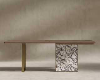 Augustus Desk - 88" - Walnut Veneer - Viola Marble Base Augustus Desk - 88" - Walnut Veneer - Viola Marble Base