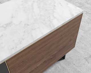 Augustus TV Stand - White Marble Augustus TV Stand - White Marble