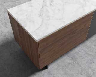 Augustus TV Stand - White Marble Augustus TV Stand - White Marble
