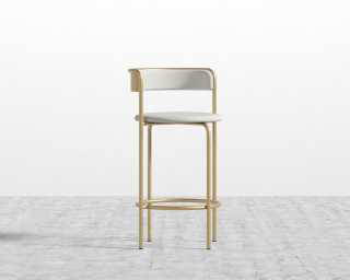 Ava Counter Stool - Modern Felt - Alesund - Brushed Brass Base Ava Counter Stool - Modern Felt - Alesund - Brushed Brass Base