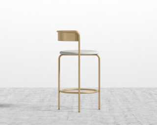 Ava Counter Stool - Modern Felt - Alesund - Brushed Brass Base Ava Counter Stool - Modern Felt - Alesund - Brushed Brass Base