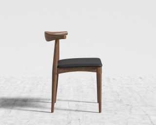 Elbow Chair - Walnut - Trento Jet Black Elbow Chair - Walnut - Trento Jet Black