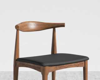 Elbow Chair - Walnut - Trento Jet Black Elbow Chair - Walnut - Trento Jet Black