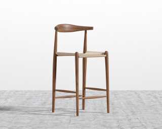 Elbow Counter Stool - Woven - Walnut Stain Elbow Counter Stool - Woven - Walnut Stain