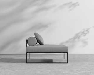 Everett Outdoor Armless - Encino - Black Everett Outdoor Armless - Encino - Black