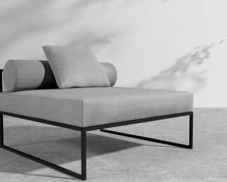 Everett Outdoor Armless - Encino - Black Everett Outdoor Armless - Encino - Black