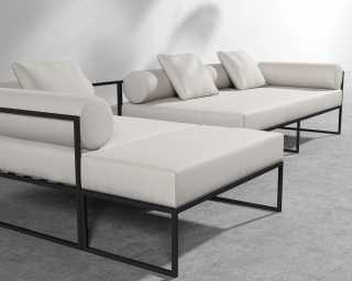 Everett Outdoor LHF Sectional Sofa - Palisades - Black Frame Everett Outdoor LHF Sectional Sofa - Palisades - Black Frame