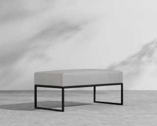 Everett Outdoor Ottoman - Encino - Black Everett Outdoor Ottoman - Encino - Black