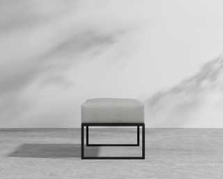 Everett Outdoor Ottoman - Encino - Black Everett Outdoor Ottoman - Encino - Black