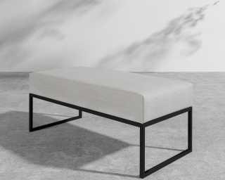 Everett Outdoor Ottoman - Encino - Black Everett Outdoor Ottoman - Encino - Black