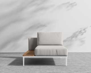 Francis Chaise - Left - Palisades - White Frame Francis Chaise - Left - Palisades - White Frame