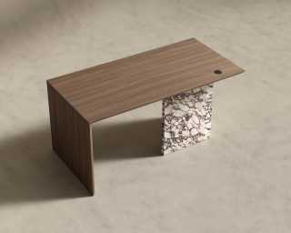 Gia Desk - 63in - Walnut Top - Viola Base Gia Desk - 63in - Walnut Top - Viola Base