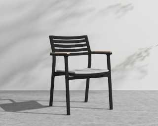 Linnea Dining Chair - Black Frame, Encino Linnea Dining Chair - Black Frame, Encino