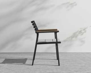 Linnea Dining Chair - Black Frame, Encino Linnea Dining Chair - Black Frame, Encino