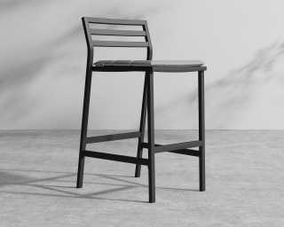 Linnea Outdoor Barstool - Black Frame - Encino Linnea Outdoor Barstool - Black Frame - Encino