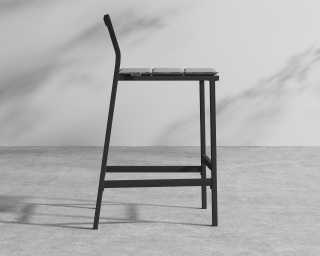 Linnea Outdoor Barstool - Black Frame - Encino Linnea Outdoor Barstool - Black Frame - Encino