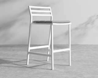 Linnea Outdoor Barstool - White Frame - Encino Linnea Outdoor Barstool - White Frame - Encino