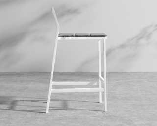 Linnea Outdoor Barstool - White Frame - Encino Linnea Outdoor Barstool - White Frame - Encino