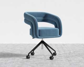 Mia-Office-Chair - Plush Velvet - Solstice - Black Base Mia-Office-Chair - Plush Velvet - Solstice - Black Base