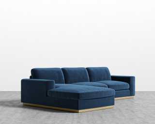 Noah Sectional - Brass - Plush Velvet - Cobalt Noah Sectional - Brass - Plush Velvet - Cobalt