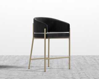 Solana_Counter_Stool_Brass_Plush_Velvet - Black Solana_Counter_Stool_Brass_Plush_Velvet - Black