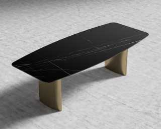 Solana Dining Table - 95" - Black Marble