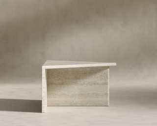 Terra Modular Coffee Table - High - White Travertine Terra Modular Coffee Table - High - White Travertine