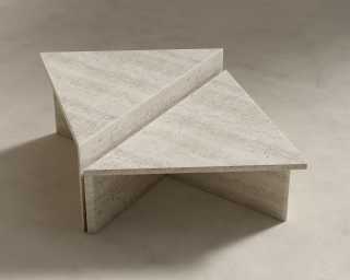 Terra Modular Coffee Table - High - White Travertine Terra Modular Coffee Table - High - White Travertine