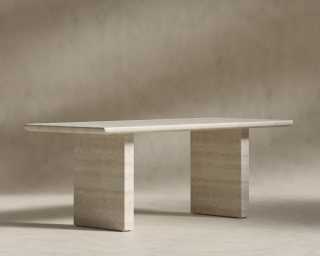 Tiberius Table - White Travertine Tiberius Table - White Travertine
