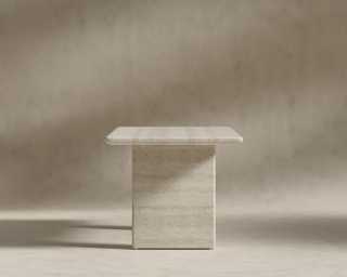 Tiberius Table - White Travertine Tiberius Table - White Travertine