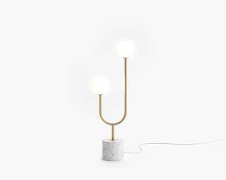 Uma Table Lamp - White Marble, Brass Uma Table Lamp - White Marble, Brass