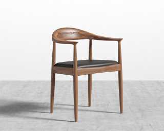 Round Chair - Walnut - Monaco Black Round Chair - Walnut - Monaco Black