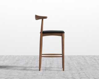 Elbow Counter Stool - Walnut Stain - Trento Jet Black Elbow Counter Stool - Walnut Stain - Trento Jet Black