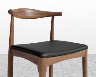 Elbow Counter Stool - Walnut Stain - Trento Jet Black Elbow Counter Stool - Walnut Stain - Trento Jet Black