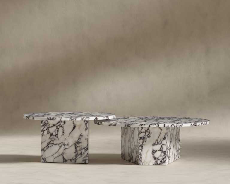 Romlulus Coffee Table - High-Low - Viola Marble Romlulus Coffee Table - High-Low - Viola Marble