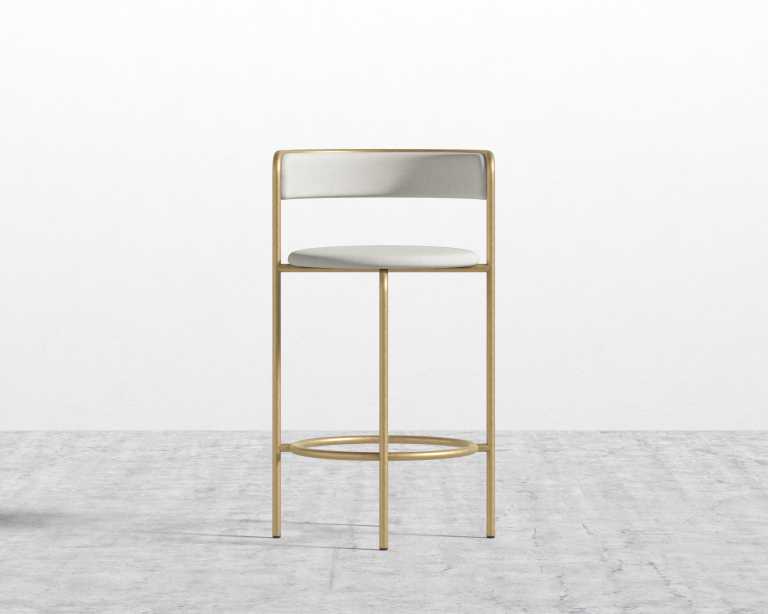 Ava Counter Stool - Modern Felt - Alesund - Brushed Brass Base Ava Counter Stool - Modern Felt - Alesund - Brushed Brass Base