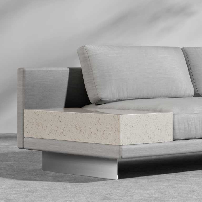 Dresden Outdoor Ceramic Side Table - White Terrazzo Dresden Outdoor Ceramic Side Table - White Terrazzo