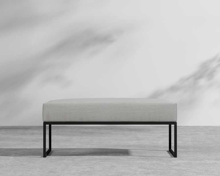 Everett Outdoor Ottoman - Encino - Black Everett Outdoor Ottoman - Encino - Black