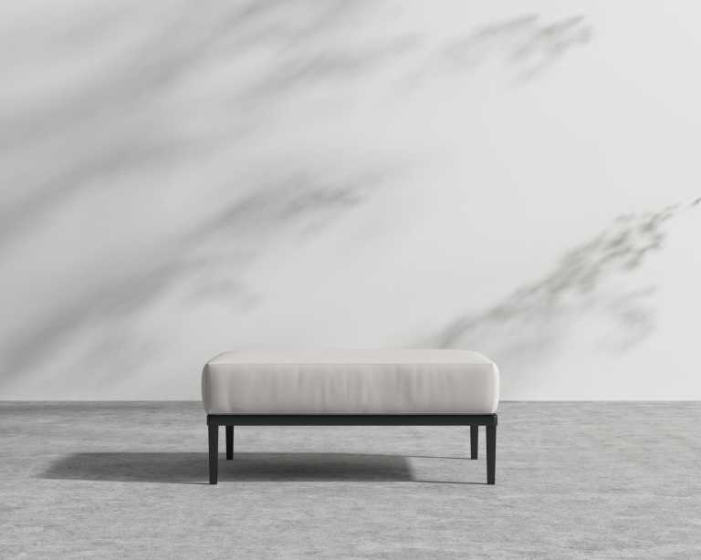 Francis Outdoor Ottoman - Palisades - Black Frame Francis Outdoor Ottoman - Palisades - Black Frame