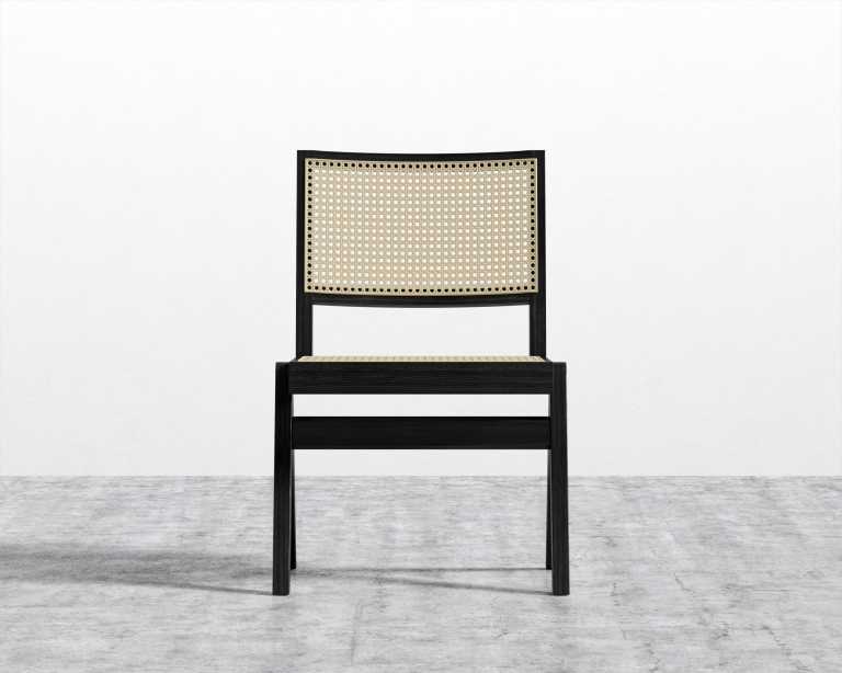 Javert Side Chair - Black Frame - Pale Cane
