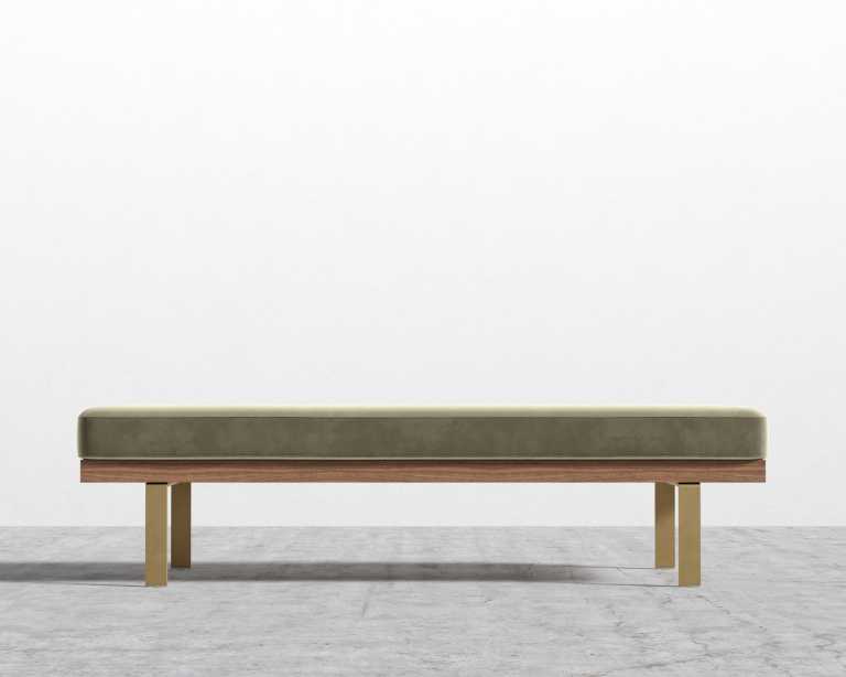 Maria Bench - Signature Plush Velvet - Olive Green Maria Bench - Signature Plush Velvet - Olive Green