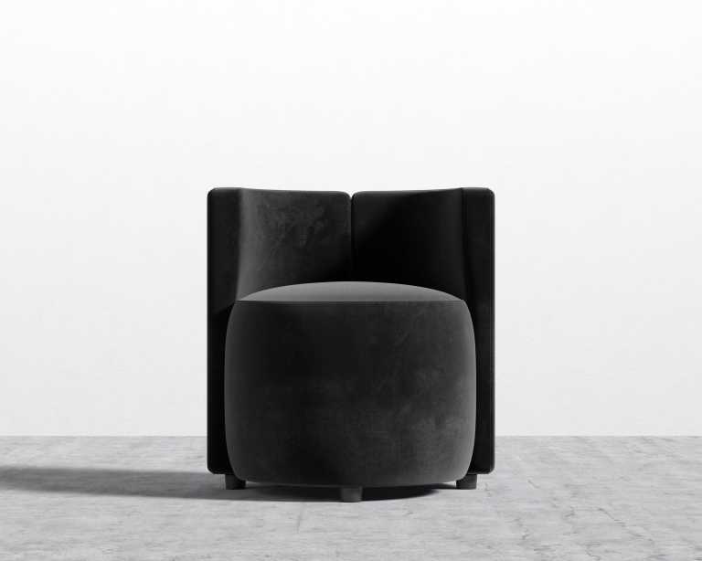 Nova Lounge Chair - Plush Velvet - Black