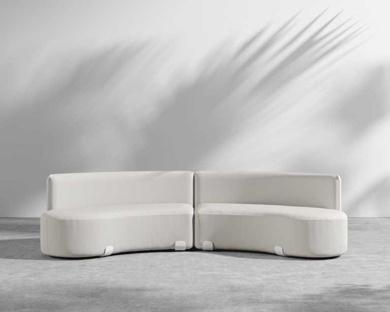 Tano Outdoor Curved Modular Sofa - Palisades - White Tano Outdoor Curved Modular Sofa - Palisades - White