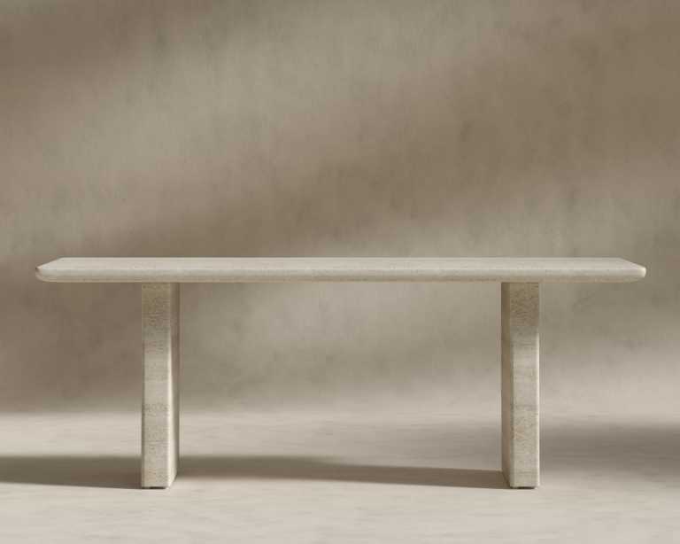Tiberius Table - White Travertine Tiberius Table - White Travertine