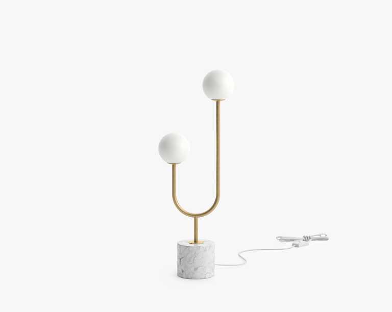 Uma Table Lamp - White Marble, Brass Uma Table Lamp - White Marble, Brass