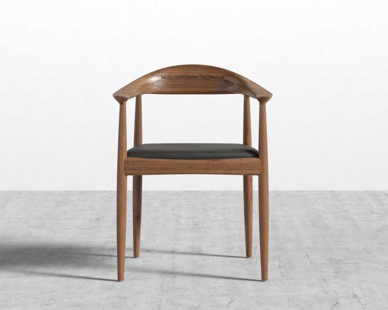 Round Chair - Walnut - Monaco Black Round Chair - Walnut - Monaco Black